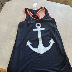 12 Pm By Mon Ami Navy Anchor Swim Coverup
